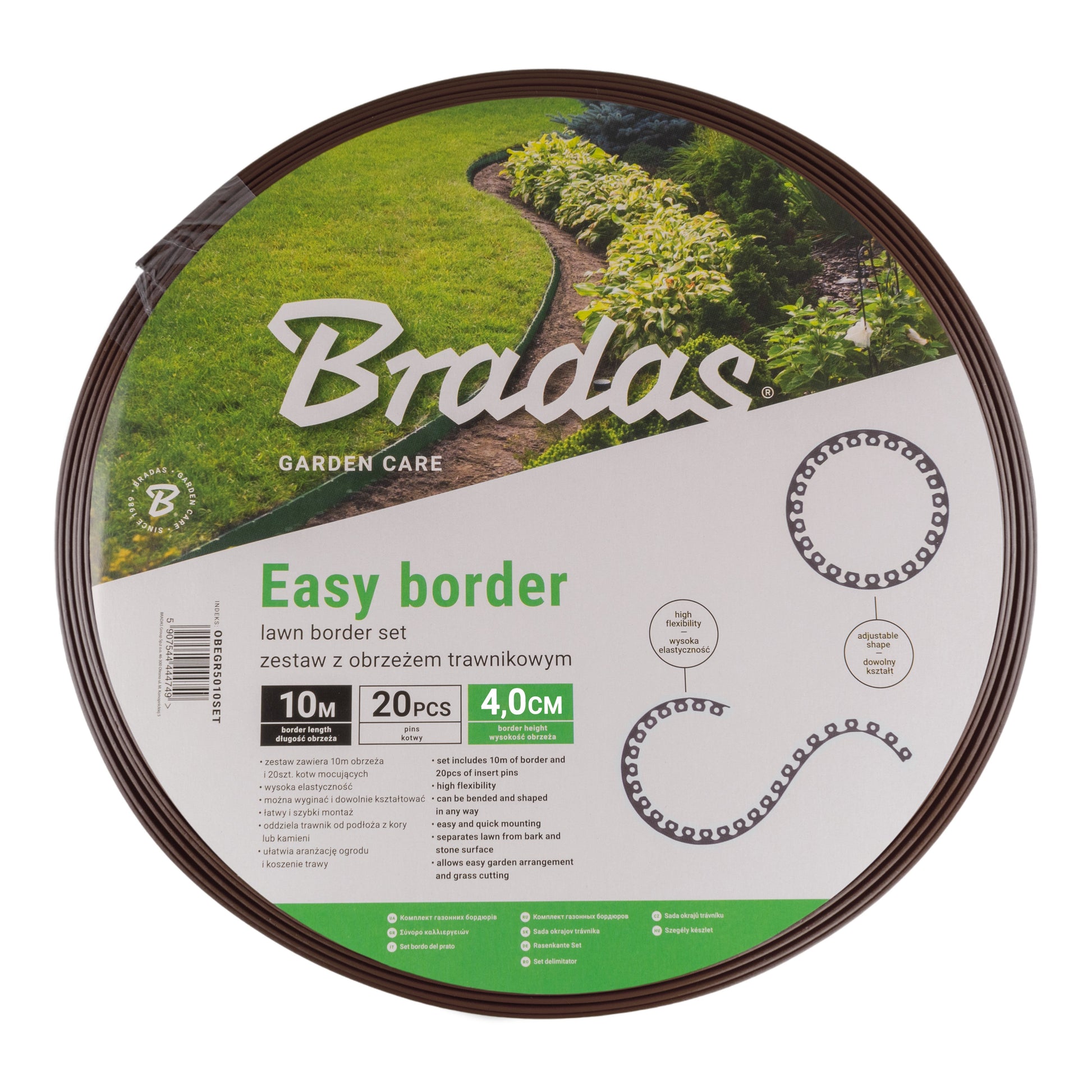 Lawn Border Set, Easy Border 40mm Brown 10m with Pegs - Best4Trade-Retail Garden tools & Accesories