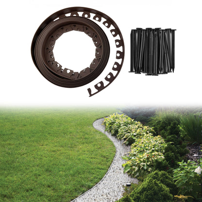 Lawn Border Set, Easy Border 40mm Brown 10m with Pegs - Best4Trade-Retail Garden tools & Accesories