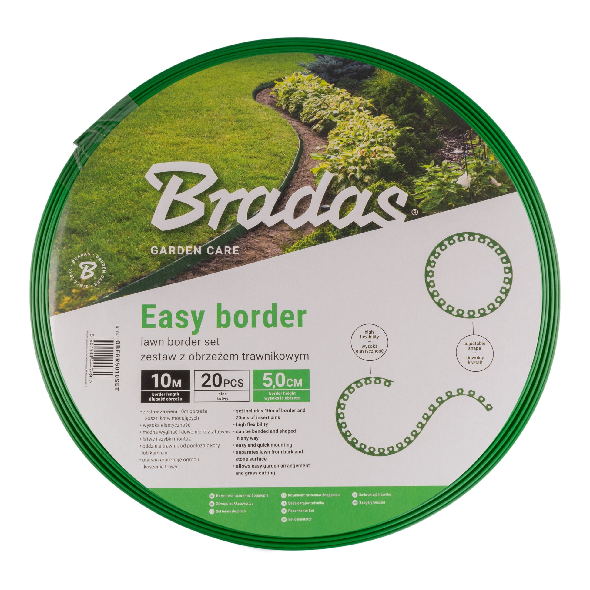 Lawn Border Set, Easy Border 50mm Green 10m with Pegs - Best4Trade-Retail Garden tools & Accesories