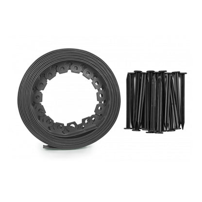 Lawn Border Set, Easy Border 40mm Gray 10m with Pegs - Best4Trade-Retail Garden tools & Accesories