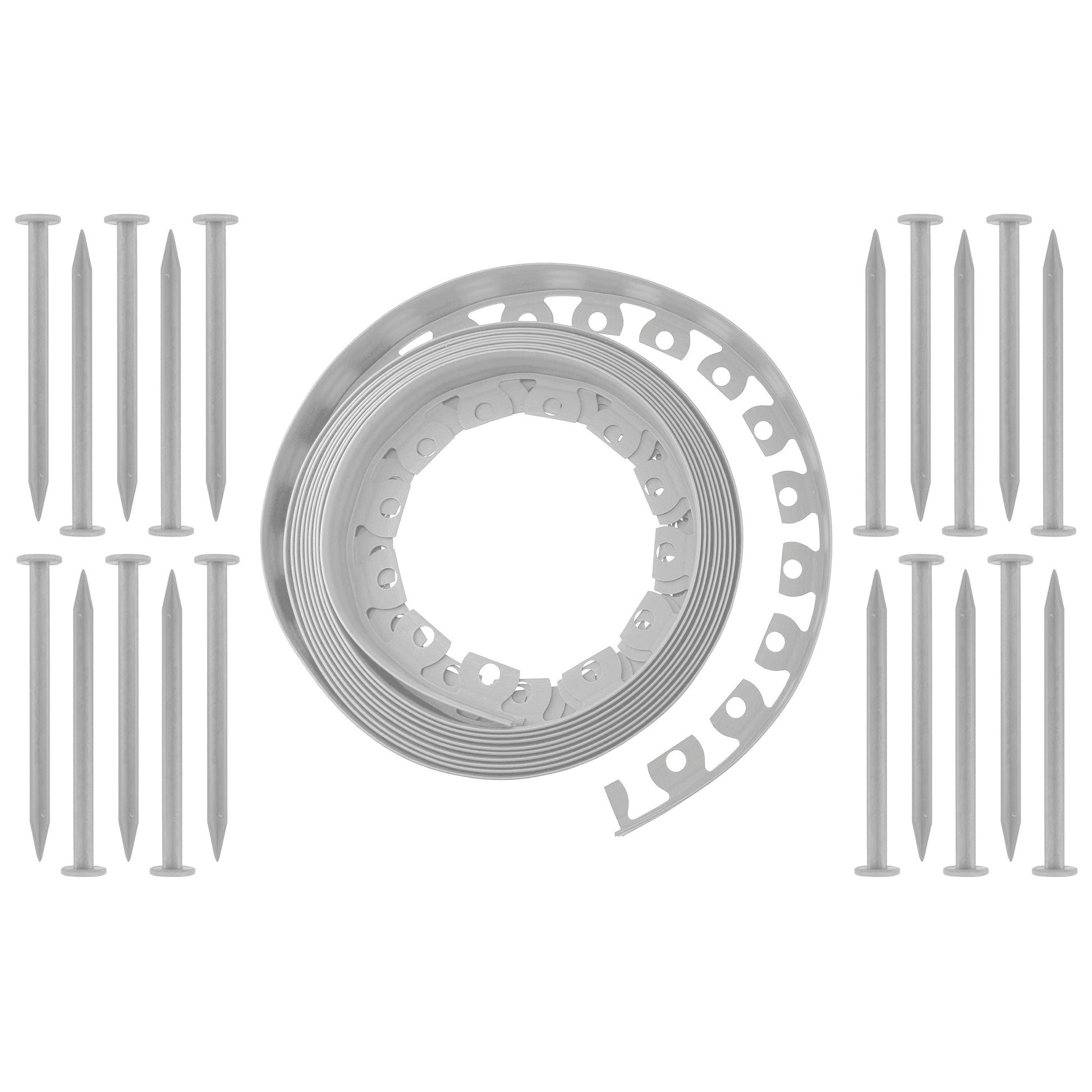 Lawn Border Set, Easy Border 40mm Light Gray 10m with Pegs - Best4Trade-Retail Garden tools & Accesories