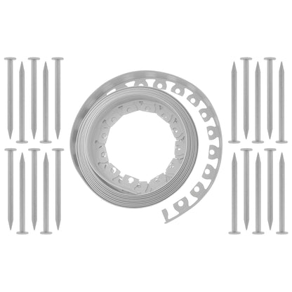 Lawn Border Set, Easy Border 40mm Light Gray 10m with Pegs - Best4Trade-Retail Garden tools & Accesories