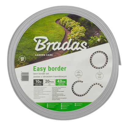 Lawn Border Set, Easy Border 40mm Light Gray 10m with Pegs - Best4Trade-Retail Garden tools & Accesories