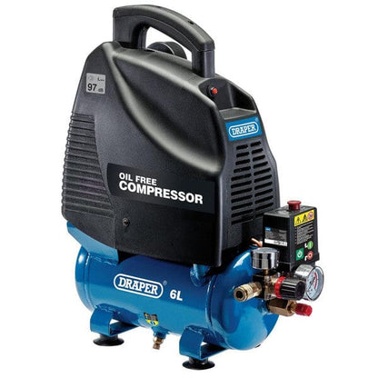 Draper Oil-Free Air Compressor - 1.1kW (6 Litres) - Draper