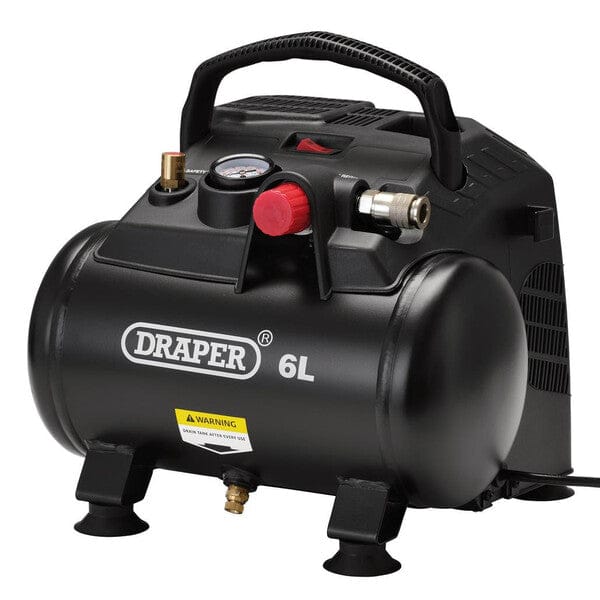 Oil-Free Air Compressor - 6L - 1.2kW - Draper