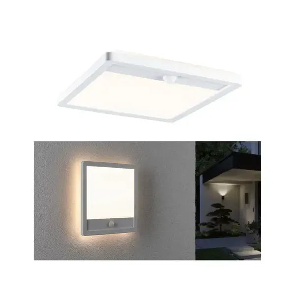 Outdoor 230V Lamina Backlight Motion Detector Seawater Resistant LED Exterior Panel - White - Paulmann