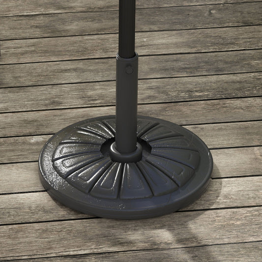 Outsunny Umbrella Base, Heavy Duty Concrete Base Holder with Steel Pole, Round Parasol Stand for Patio, Outdoor, Garden, Black