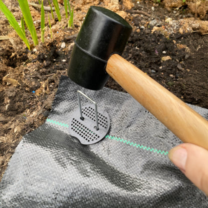 Weed Control Membrane Pegs Buffer Washer Set Blue with Rubber Mallet - Best4Trade-Retail Lawn & Garden