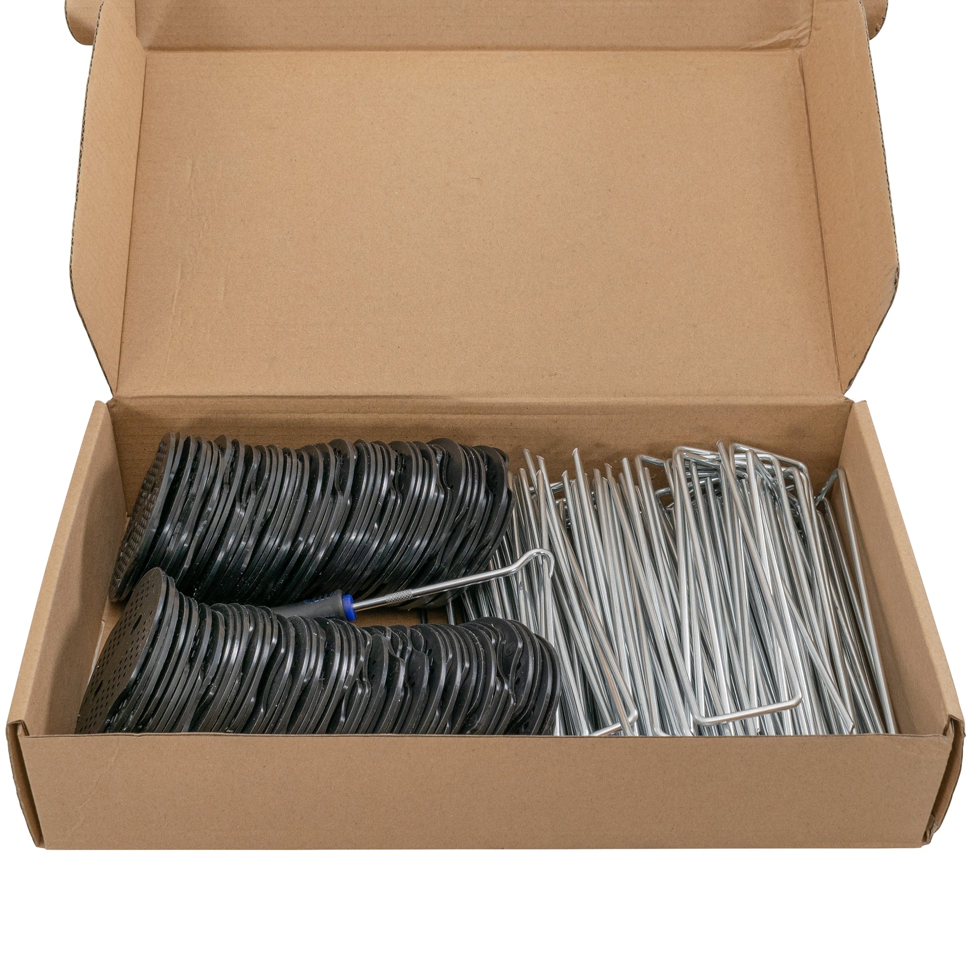 Weed Control Membrane Pegs Buffer Washer Set Blue with Rubber Mallet - Best4Trade-Retail Lawn & Garden