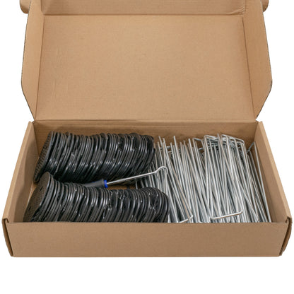 Weed Control Membrane Pegs Buffer Washer Set Blue with Rubber Mallet - Best4Trade-Retail Lawn & Garden