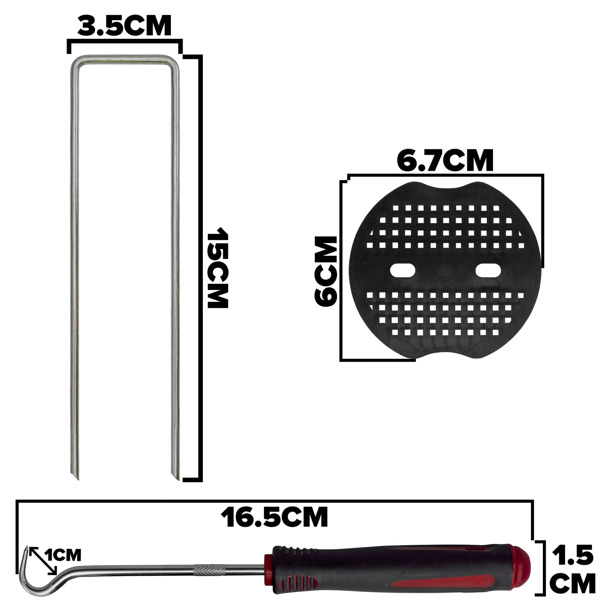 Weed Control Membrane Pegs Buffer Washer, 6"/150mm, Red - Best4Trade-Retail Lawn & Garden