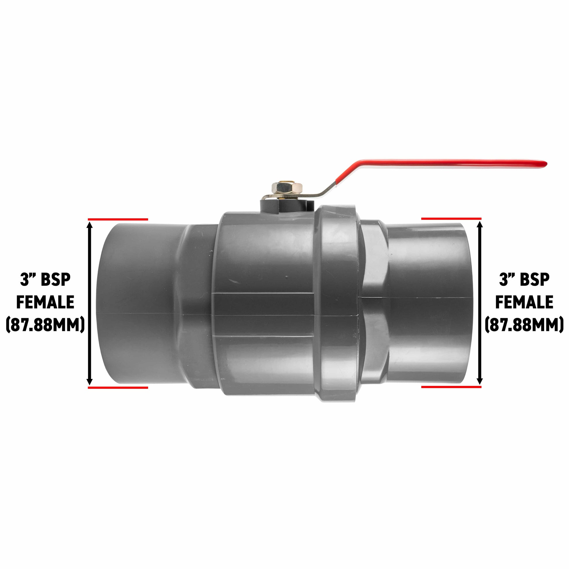 PP 3" BSPF Stopcock with Stainless Steel Ball Valve and Handle - Best4Trade-Retail Tech Hose & Fittings