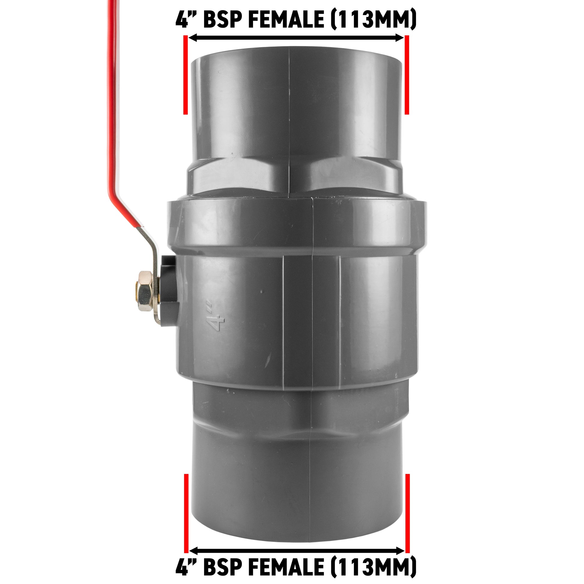 PP 4" BSPF Stopcock with Stainless Steel Ball Valve and Handle - Best4Trade-Retail Tech Hose & Fittings