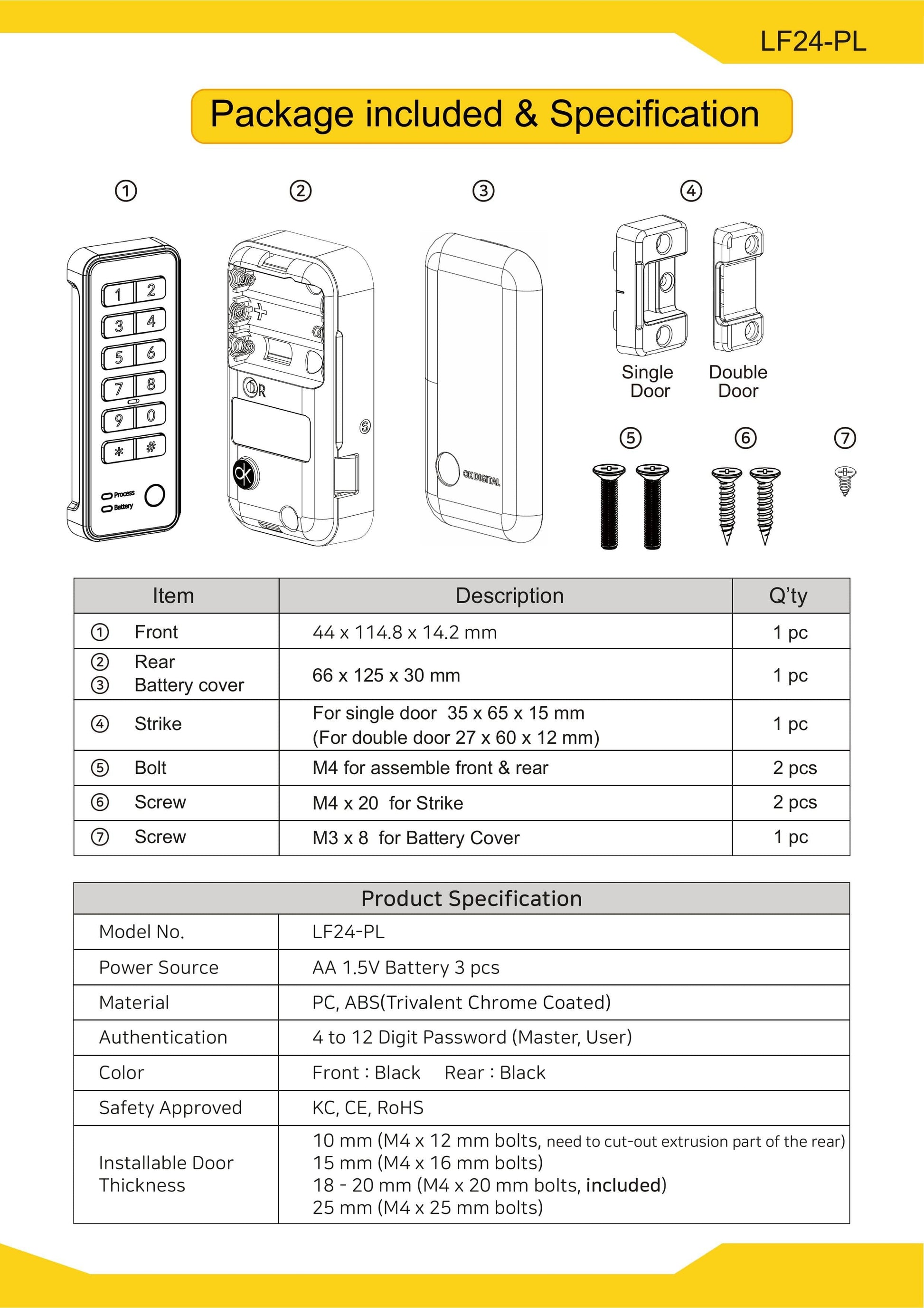 EALF24-PL Smart Digital Lock for Cabinet & Lockers - Euro Art Digital Locks
