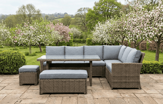 Palma Grey Rattan Garden Lounge Set and Cover Bundle