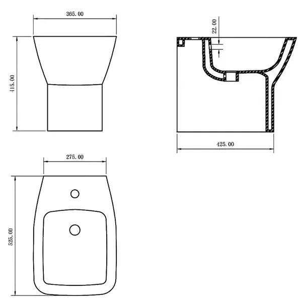 Piccolo Back to Wall Cloakroom Suite - Aqua Bathrooms