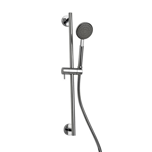 Pure Chrome Slide Rail Kit w/ Luxury Hand Shower and 600mm Double Seam Hose - Aqua Bathrooms
