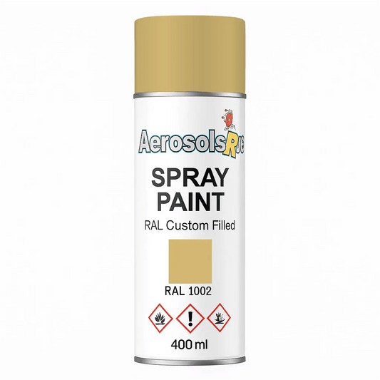 RAL 1002 - 400ml Aerosol Spray Paint Any Finish - Tameside Paints & Supplies Ltd Beige and Yellows