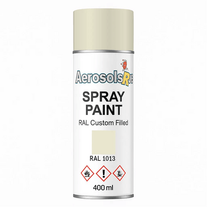 RAL 1013 Oyster White - 400ml Aerosol Spray Paint Any Finish - Tameside Paints & Supplies Ltd Beige and Yellows