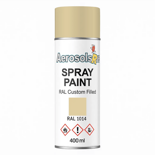 RAL 1014 Ivory - 400ml Aerosol Spray Paint Any Finish - Tameside Paints & Supplies Ltd Beige and Yellows