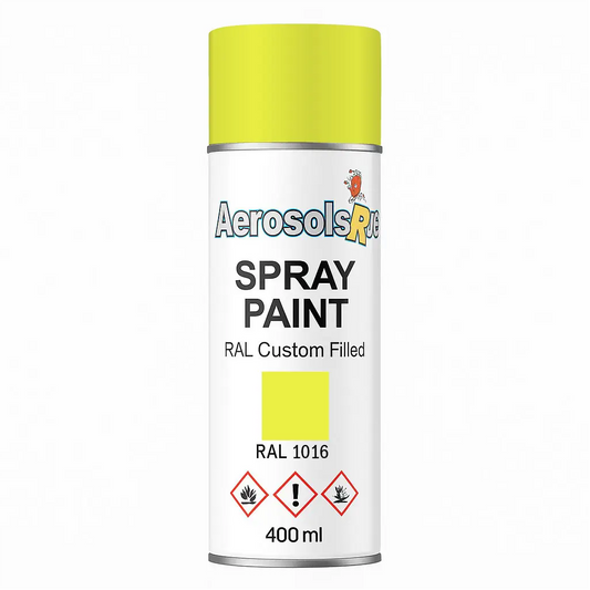 RAL 1016 Sulfur Yellow - 400ml Aerosol Spray Paint Any Finish - Tameside Paints & Supplies Ltd Beige and Yellows