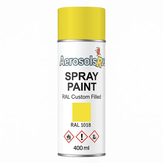 RAL 1018 Zinc Yellow  - 400ml Aerosol Spray Paint Any Finish - Tameside Paints & Supplies Ltd Beige and Yellows