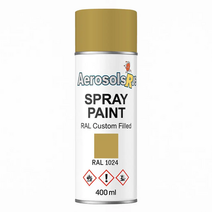 RAL 1024 Ochre Yellow - 400ml Aerosol Spray Paint Any Finish - Tameside Paints & Supplies Ltd Beige and Yellows