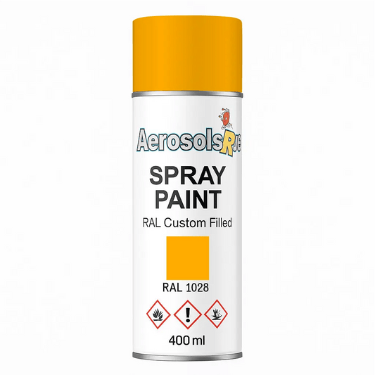 RAL 1028 Melon Yellow - 400ml Aerosol Spray Paint Any Finish - Tameside Paints & Supplies Ltd Beige and Yellows