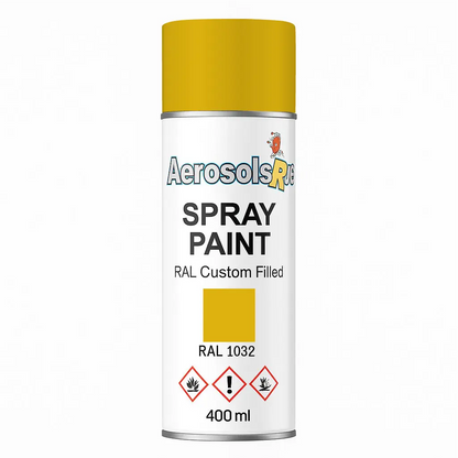 RAL 1032 Broom Yellow - 400ml Aerosol Spray Paint Any Finish