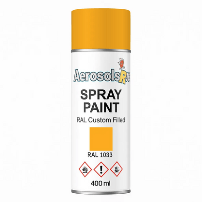 RAL 1033 Dahlia Yellow- 400ml Aerosol Spray Paint Any Finish - Tameside Paints & Supplies Ltd Beige and Yellows
