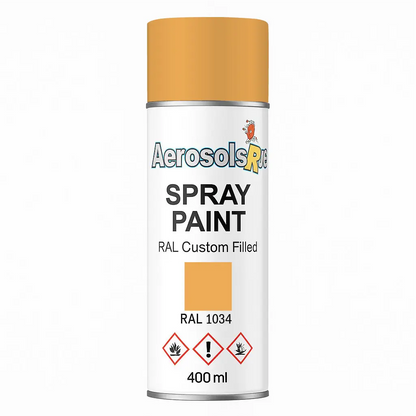 RAL 1034 Pastel Yellow - 400ml Aerosol Spray Paint Any Finish
