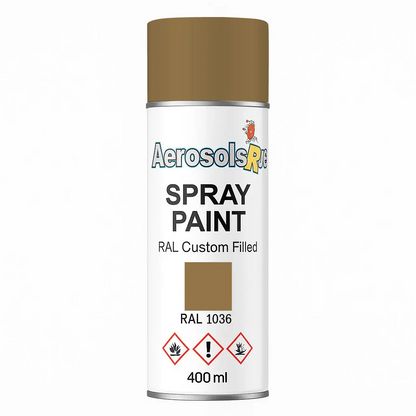 RAL 1036 Pearl Gold - 400ml Aerosol Spray Paint Any Finish