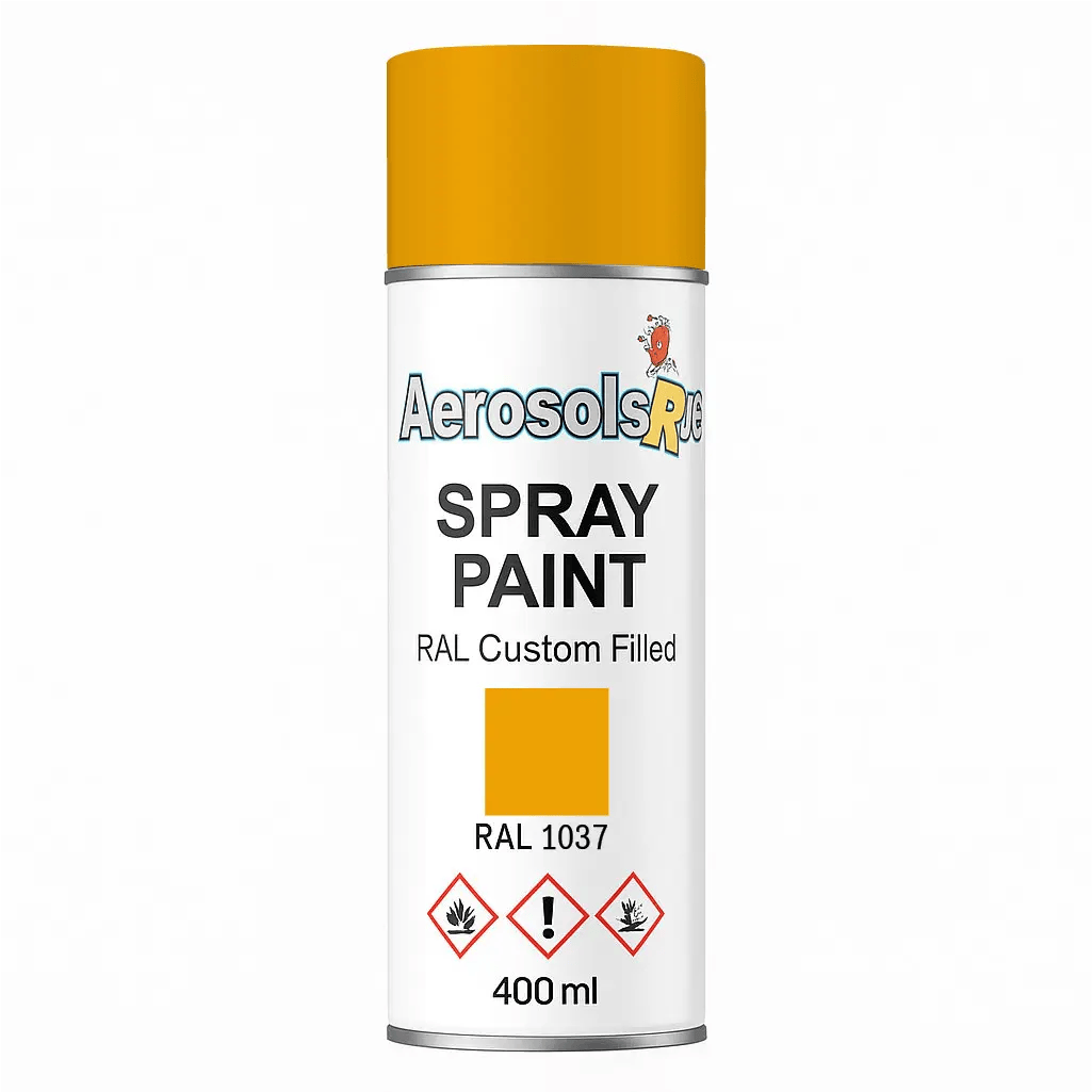 RAL 1037 Sunflower Yellow - 400ml Aerosol Spray Paint Any Finish - Tameside Paints & Supplies Ltd Beige and Yellows