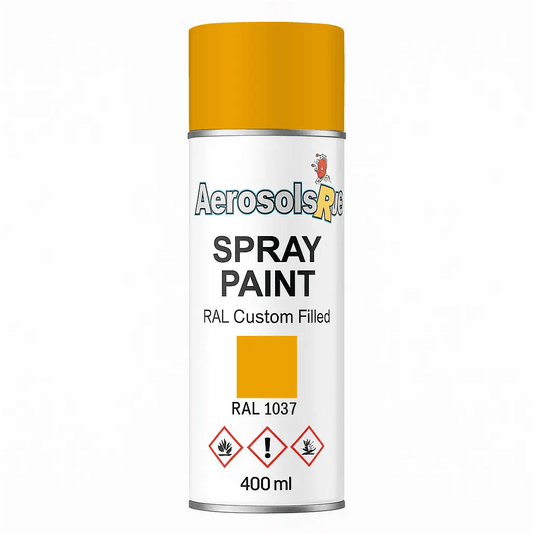 RAL 1037 Sunflower Yellow - 400ml Aerosol Spray Paint Any Finish - Tameside Paints & Supplies Ltd Beige and Yellows