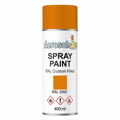 RAL 2000 Yellow Orange - 400ml Aerosol Spray Paint Any Finish - Tameside Paints & Supplies Ltd Oranges
