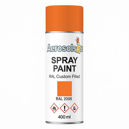 RAL 2008 Bright Red Orange - 400ml Aerosol Spray Paint Any Finish - Tameside Paints & Supplies Ltd Oranges
