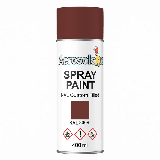 RAL 3009 Oxide Red - 400ml Aerosol Spray Paint Any Finish - Tameside Paints & Supplies Ltd Reds and Purples