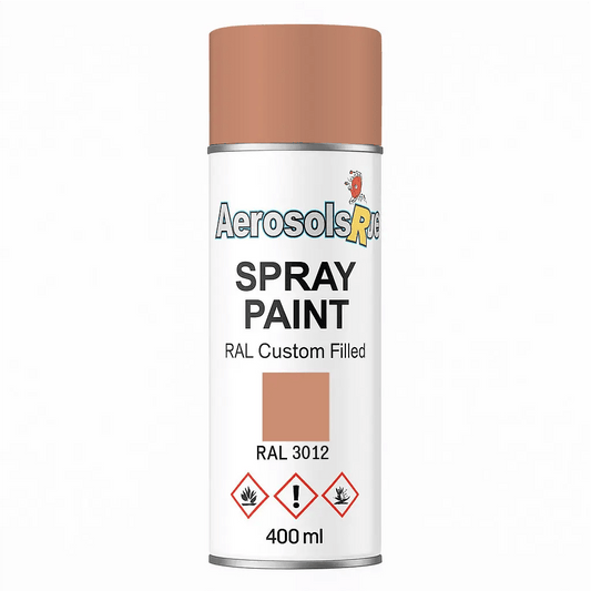 RAL 3012 Beige Red - 400ml Aerosol Spray Paint Any Finish - Tameside Paints & Supplies Ltd Reds and Purples