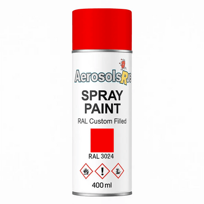 RAL 3024 - 400ml Aerosol Spray Paint Any Finish - Tameside Paints & Supplies Ltd Reds and Purples