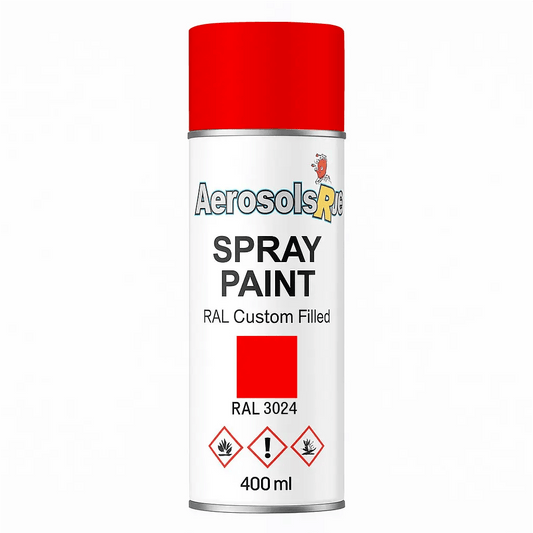RAL 3024 - 400ml Aerosol Spray Paint Any Finish - Tameside Paints & Supplies Ltd Reds and Purples