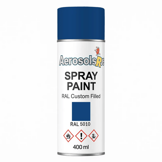 RAL 5010 Gentian Blue - 400ml Aerosol Spray Paint Any Finish - Tameside Paints & Supplies Ltd Blues