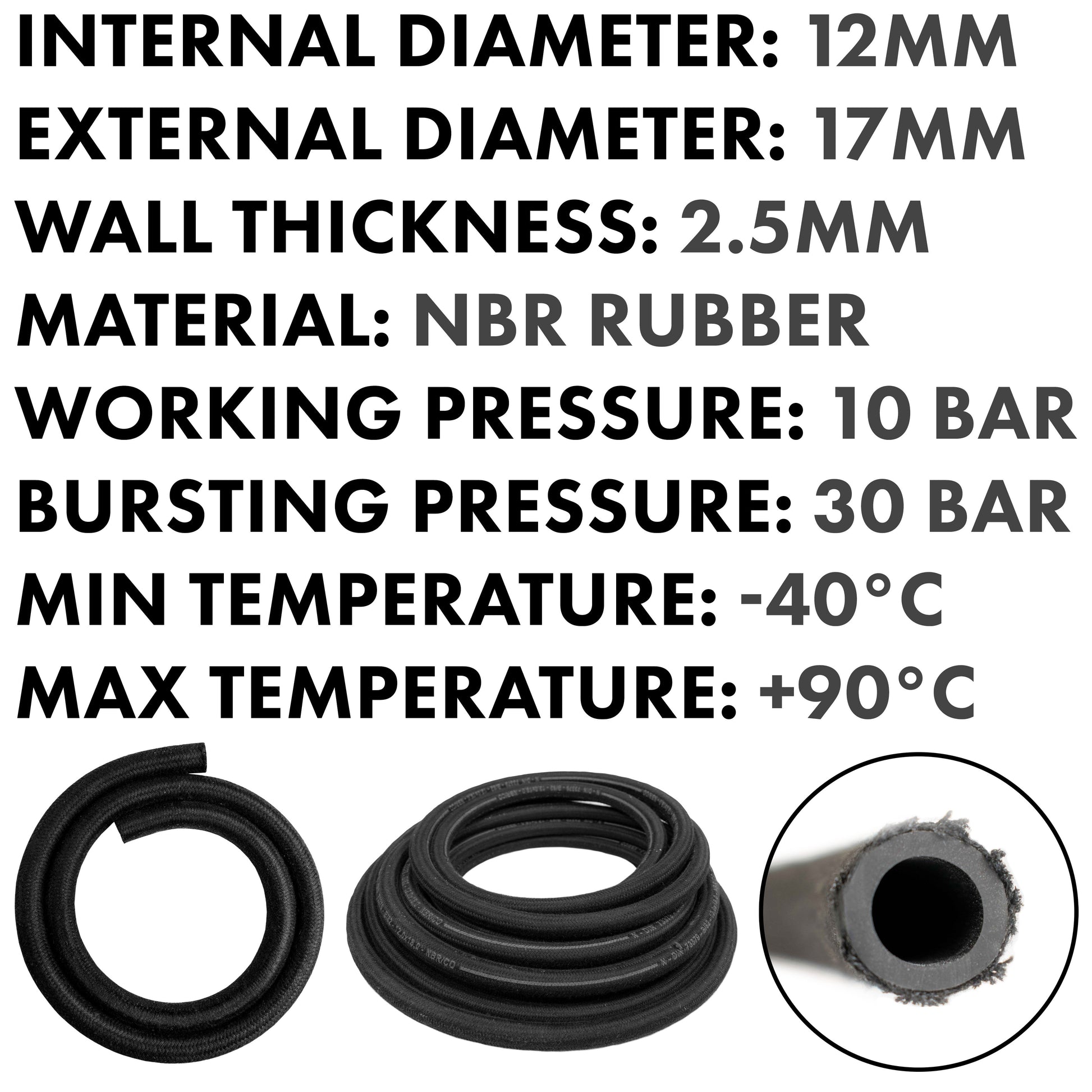 Rubber Reinforced with a Heat Resistant Textile Braid 12mm/18mm - Best4Trade-Retail Tech Hose & Fittings