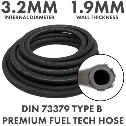 Rubber Reinforced with a Heat Resistant Textile Braid 3.2mm/7mm - Best4Trade-Retail Tech Hose & Fittings
