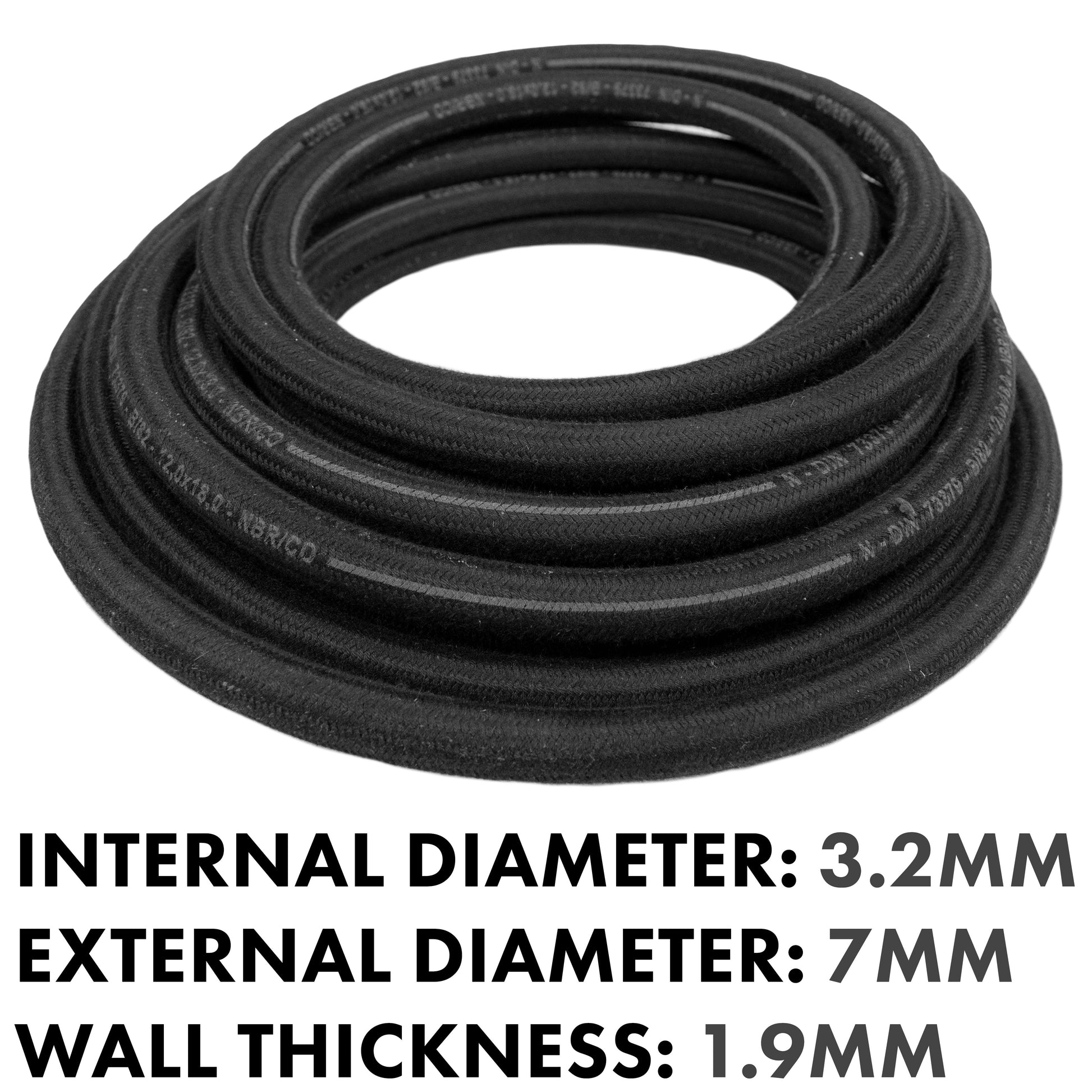Rubber Reinforced with a Heat Resistant Textile Braid 3.2mm/7mm - Best4Trade-Retail Tech Hose & Fittings