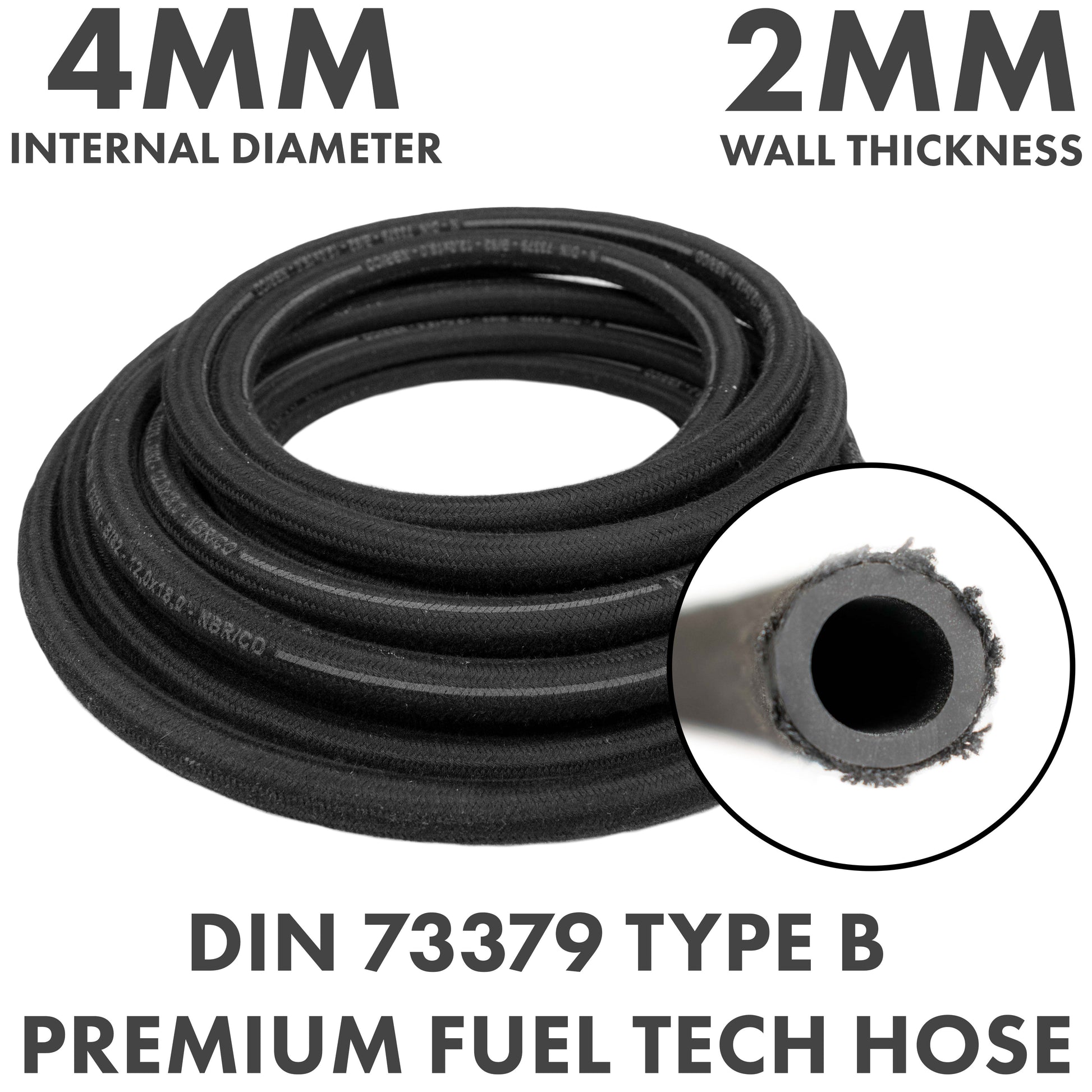 Rubber Reinforced with a Heat Resistant Textile Braid 4mm/8mm - Best4Trade-Retail Tech Hose & Fittings
