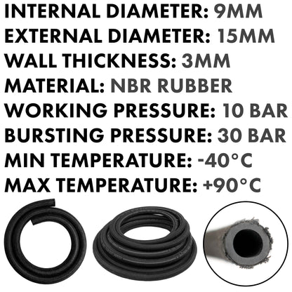Rubber Reinforced with a Heat Resistant Textile Braid 9mm/15mm - Best4Trade-Retail Tech Hose & Fittings