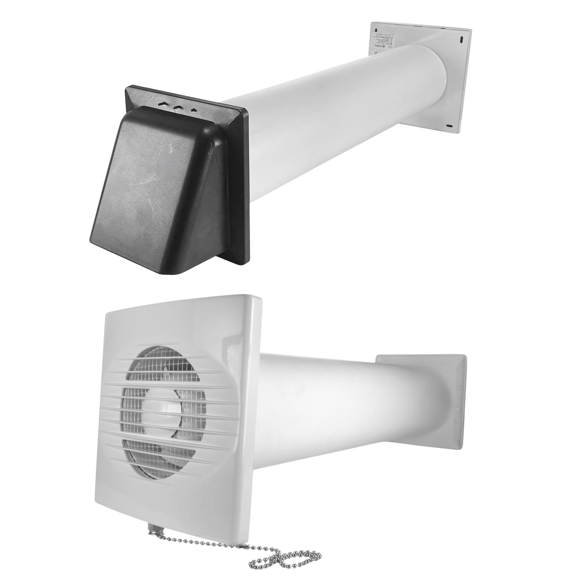 Through Wall Ventilation Kit RICO Pull-Cord Switch Fan with Graphite External Vent - Best4Trade-Retail OTHER
