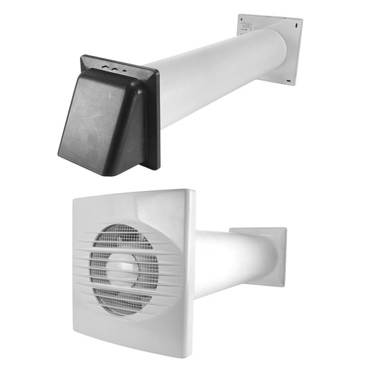 Through Wall Ventilation Kit RICO Timer Switch Fan with Graphite External Vent - Best4Trade-Retail OTHER