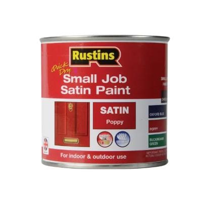 Rustins Quick Dry Small Job Satin Paint - Poppy x 250ml - Rustins