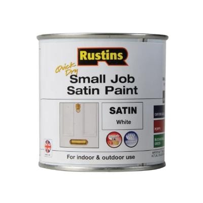 Rustins Quick Dry Small Job Satin Paint - White x 250ml - Rustins